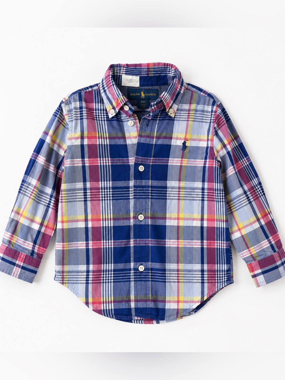 Ralph Lauren Boys Multicolor Plaid Button-Down Shirt Quiet Luxury Preppy Classic